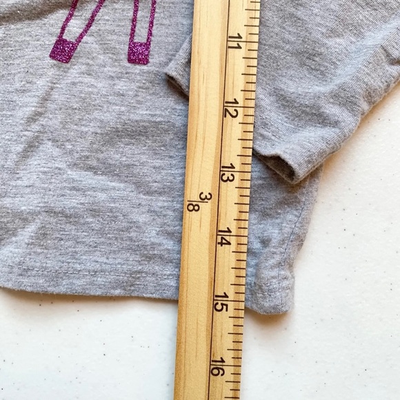 Cat & Jack Girls T-Shirt Sz 4T Gray Glitter Purple Unicorn Long Sleeve Crew Neck - Picture 7 of 8